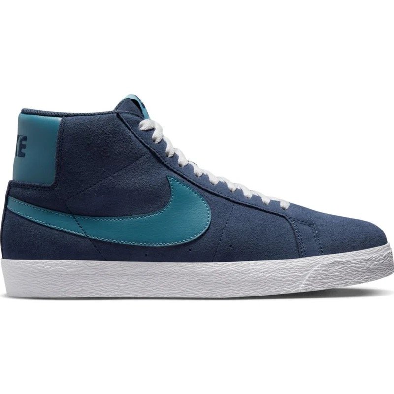 Nike SB Blazer Mid - Midnight Navy/Noise Aqua — West Side Skates Nike SB Blazer Mid - Midnight Navy/Noise Aqua — West Side Skates